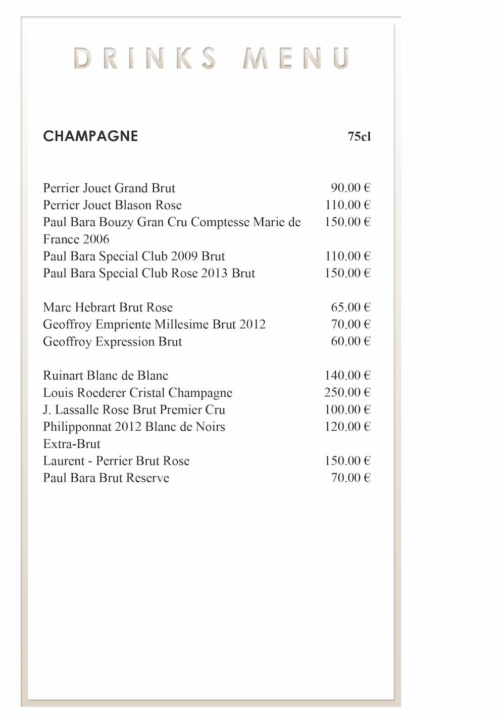 Bar XIII меню