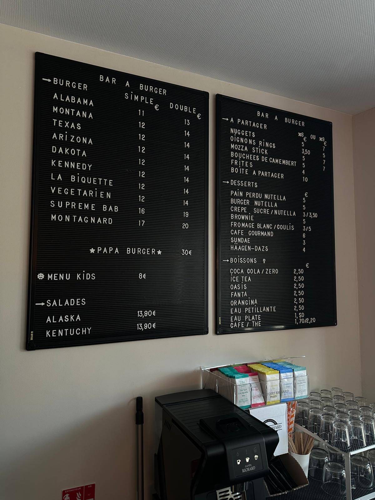 Bar à Burger Mer меню