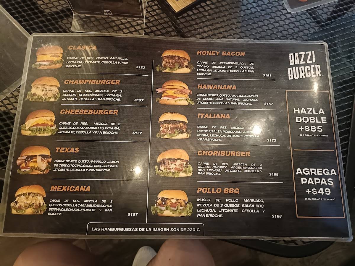 Bazziburger меню