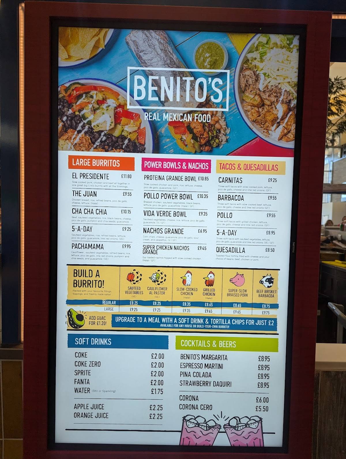 Benito's меню