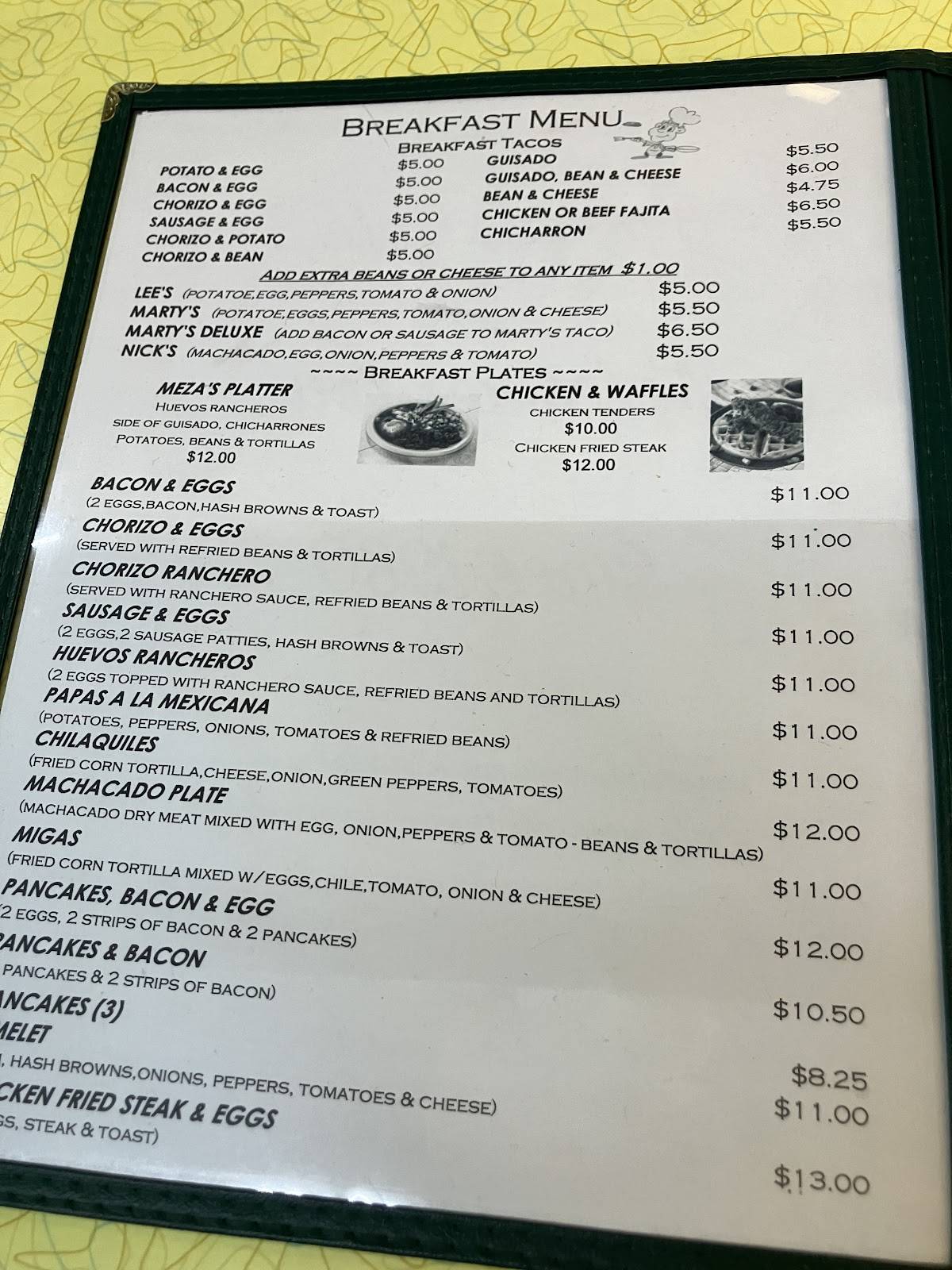 Benny's Cafe - Del Rio, Tx меню
