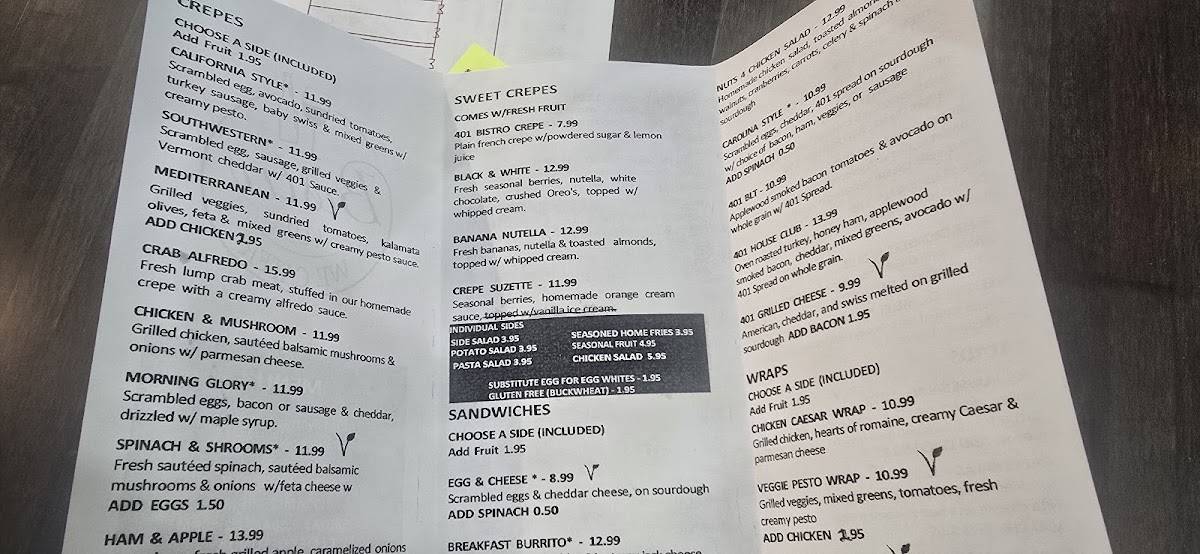 Bistro меню