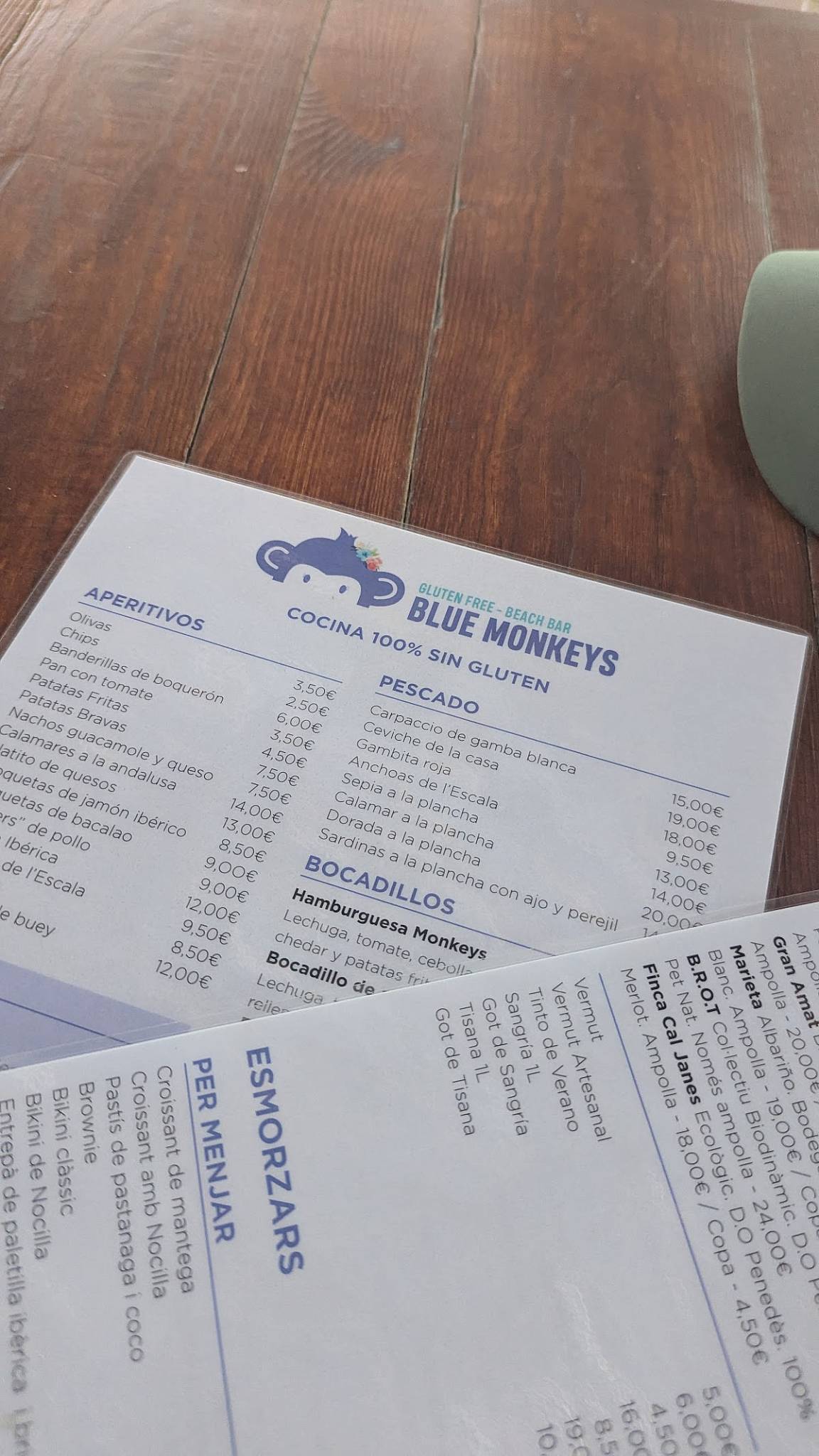 Blue Monkeys меню