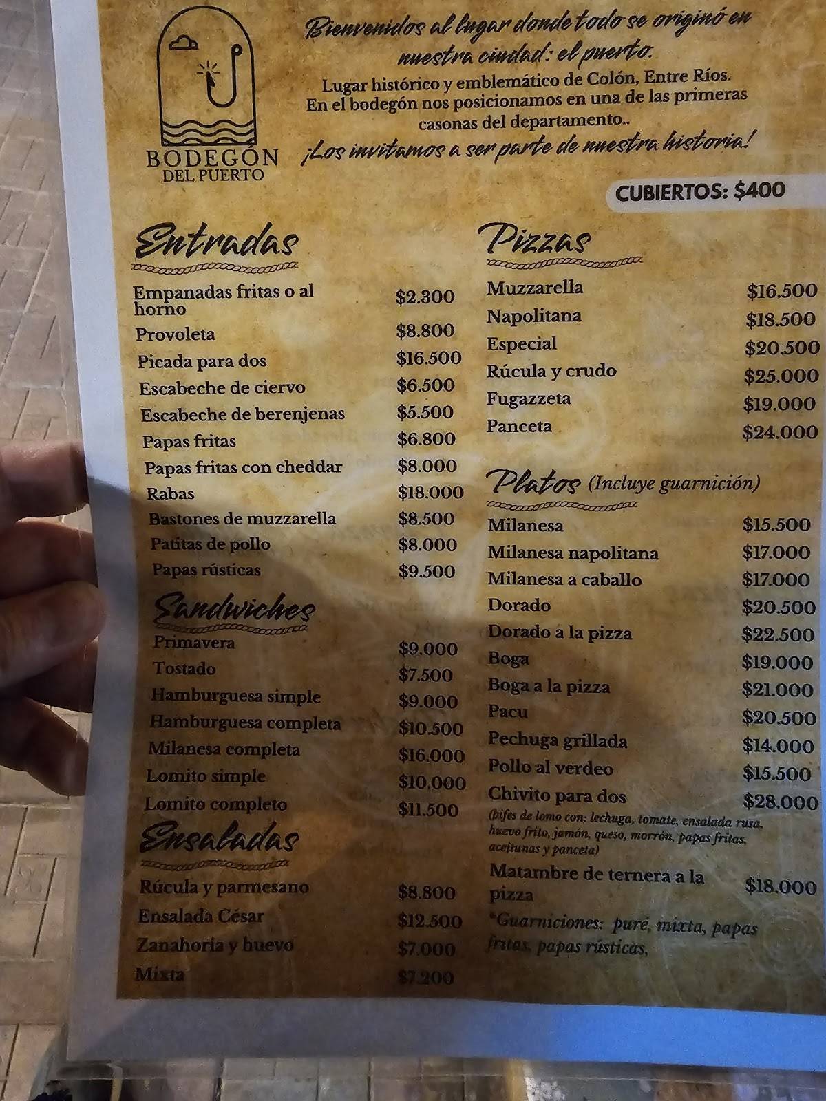 Bodegón del puerto меню