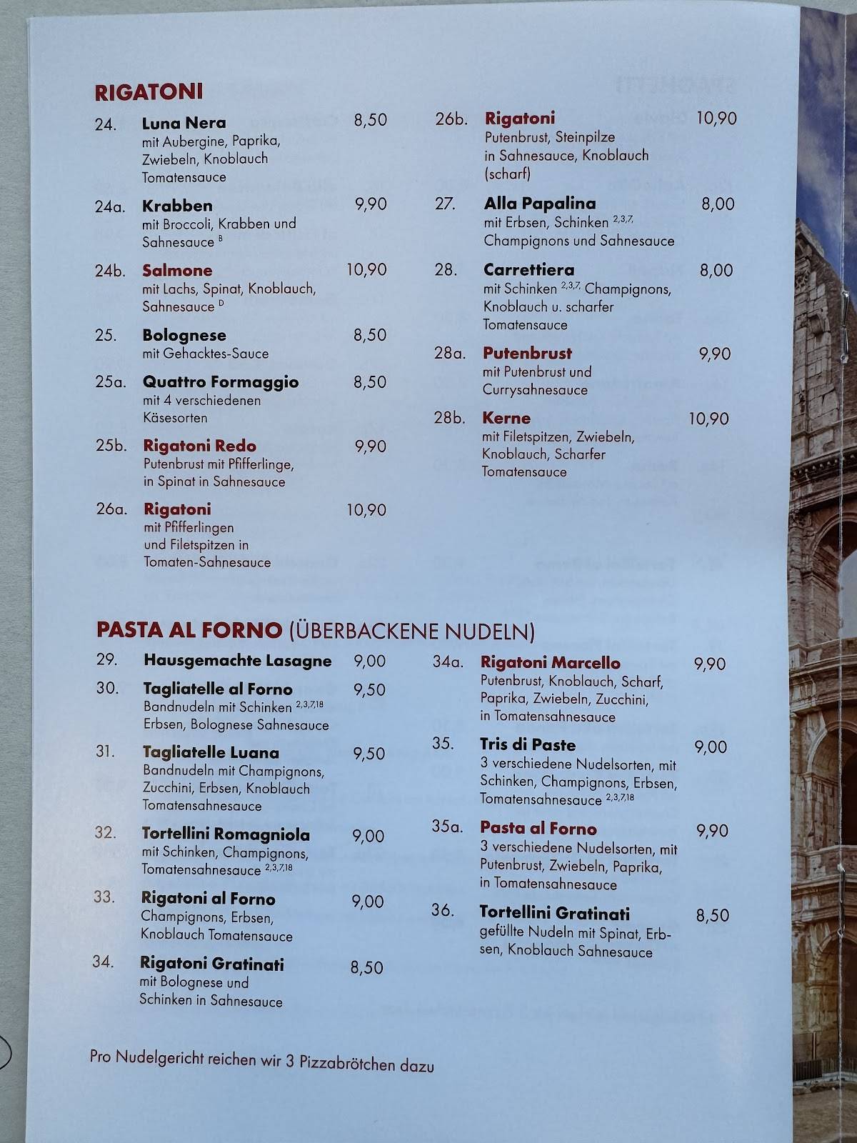 Pizzeria Roma меню