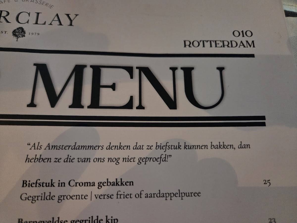 Brasserie Barclay Rotterdam меню
