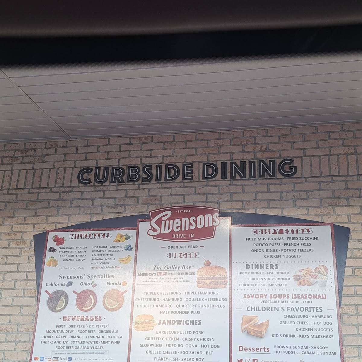 Swensons Drive-In меню