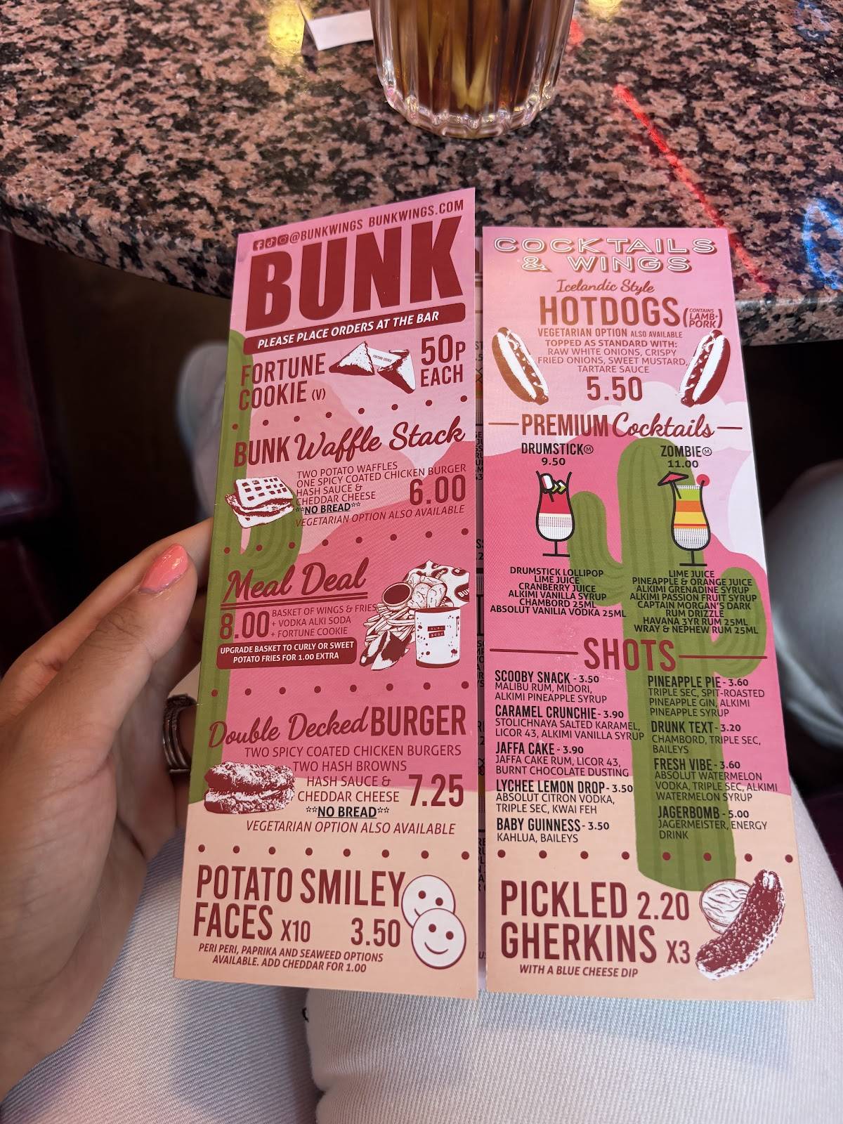 Bunk меню