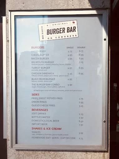 Burger Bar Congress меню