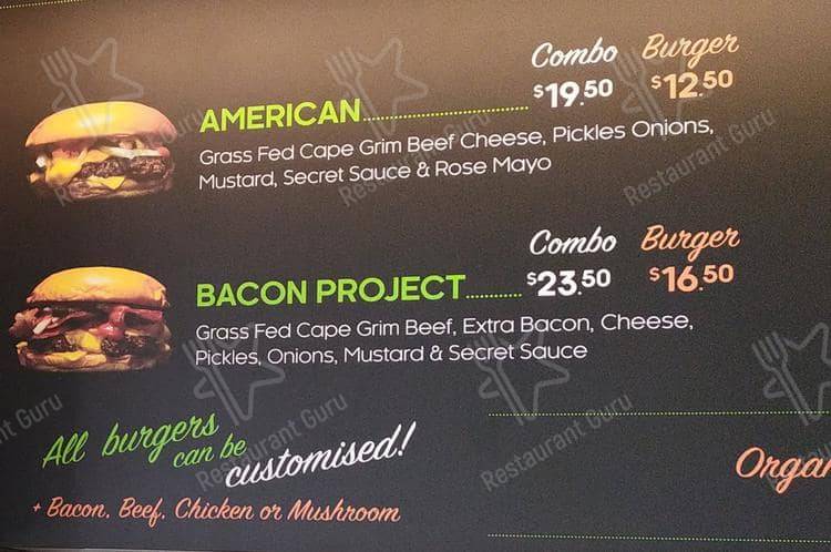 Burger Project меню