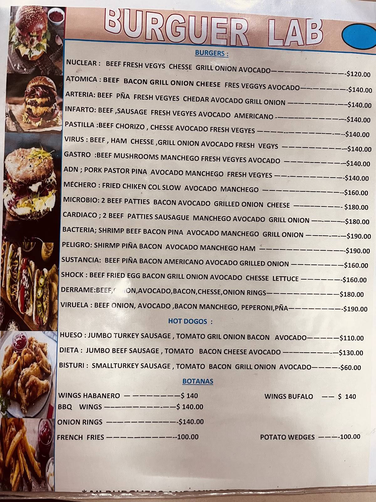 BurgerLab меню