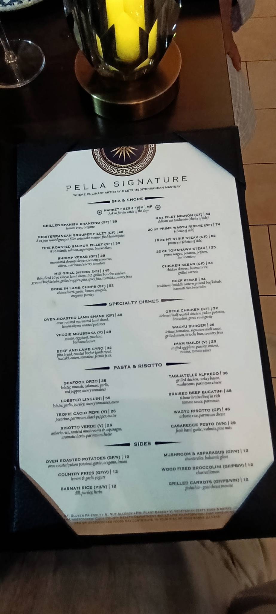 Pella Signature меню