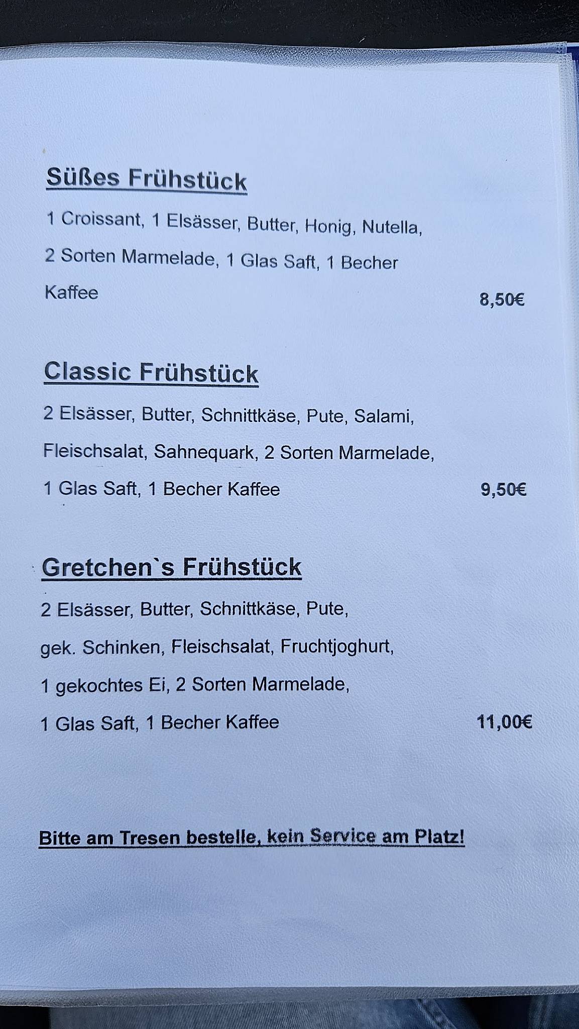 Cafe Gretchen Büsum меню