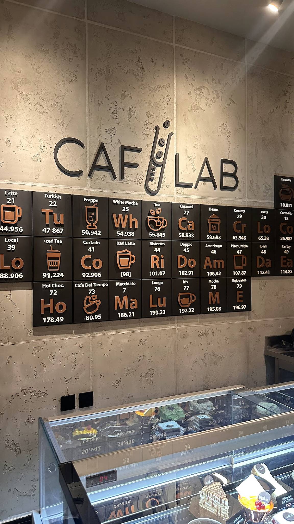 CAF LAB بارك افنيو меню