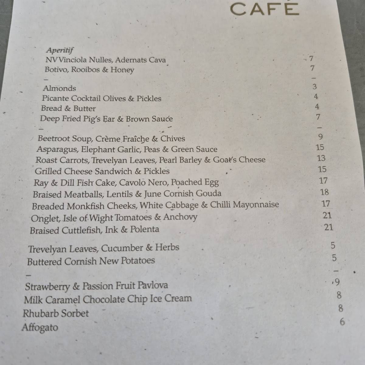 CAST Café меню