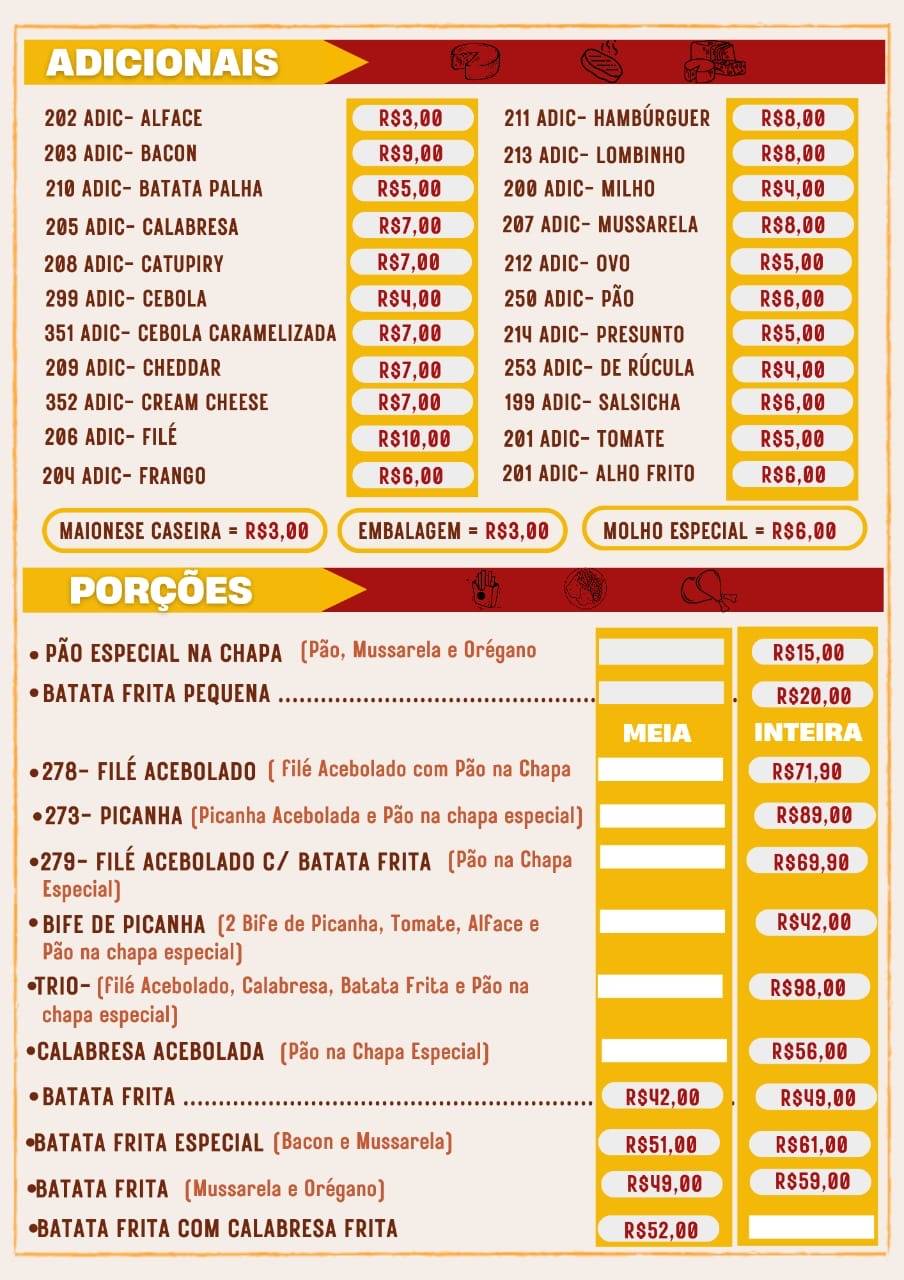 COPA LANCHES & GRELHADOS меню