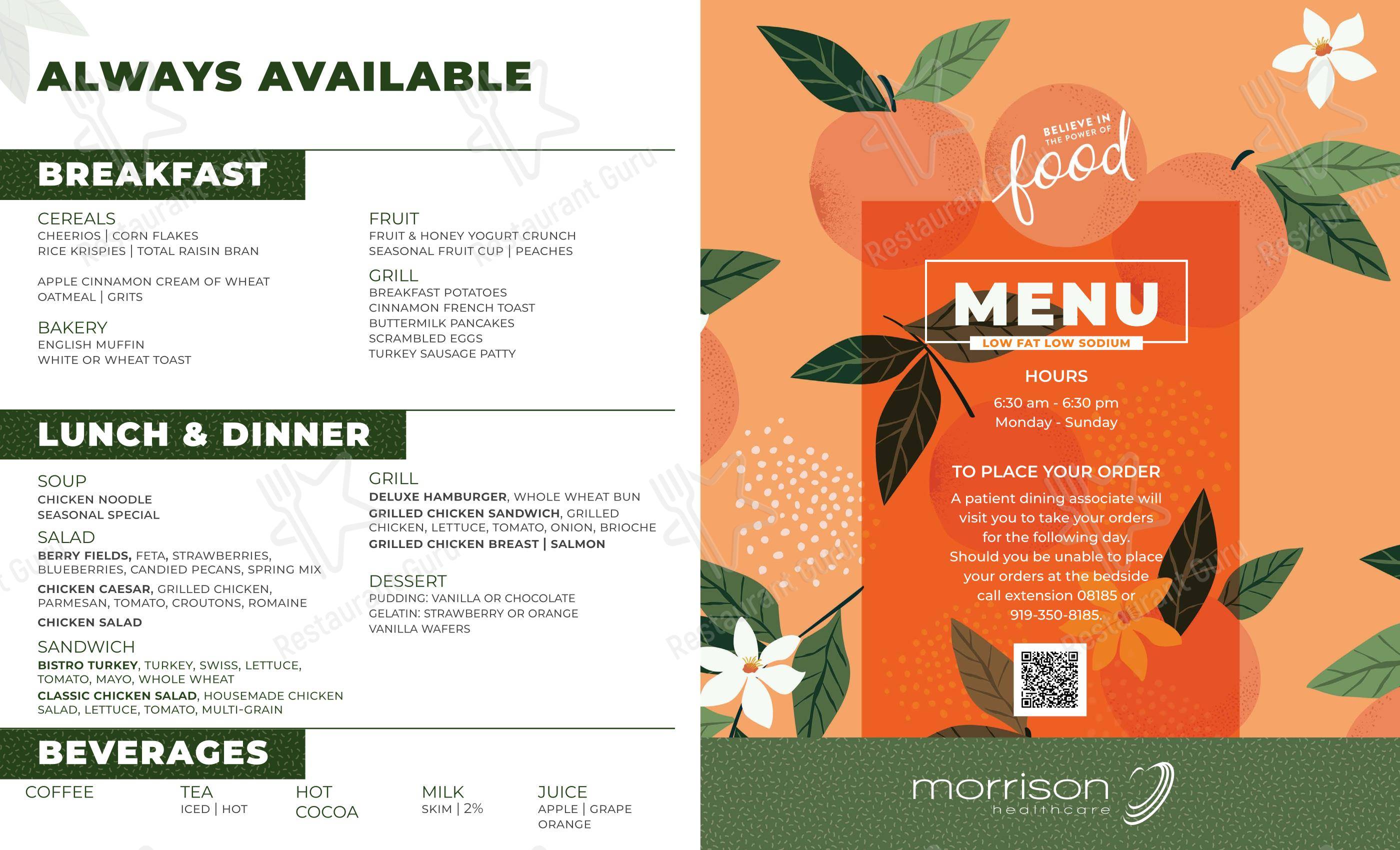 Group Booking Menu кафе Café 3000