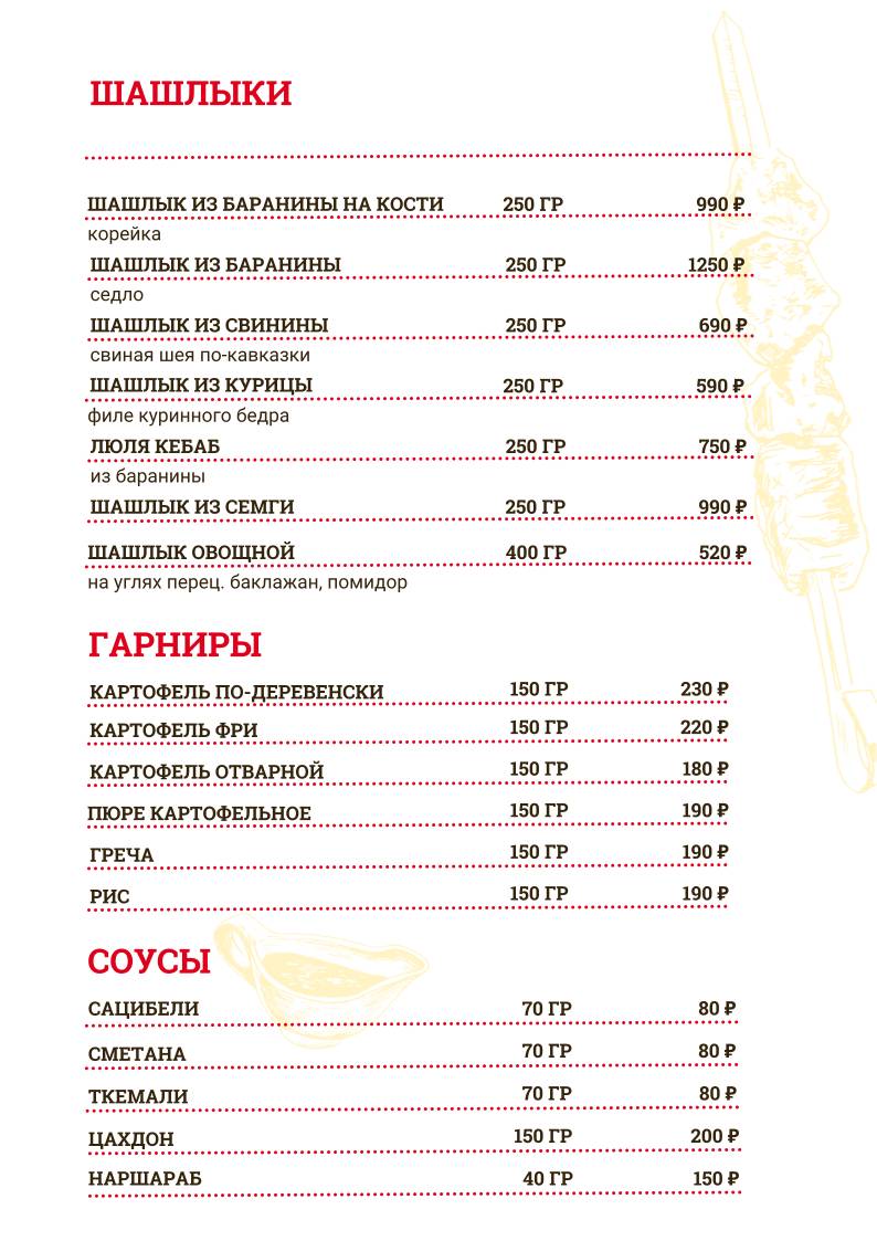 Алания меню