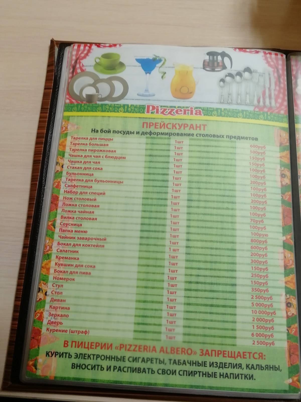 Альберо меню