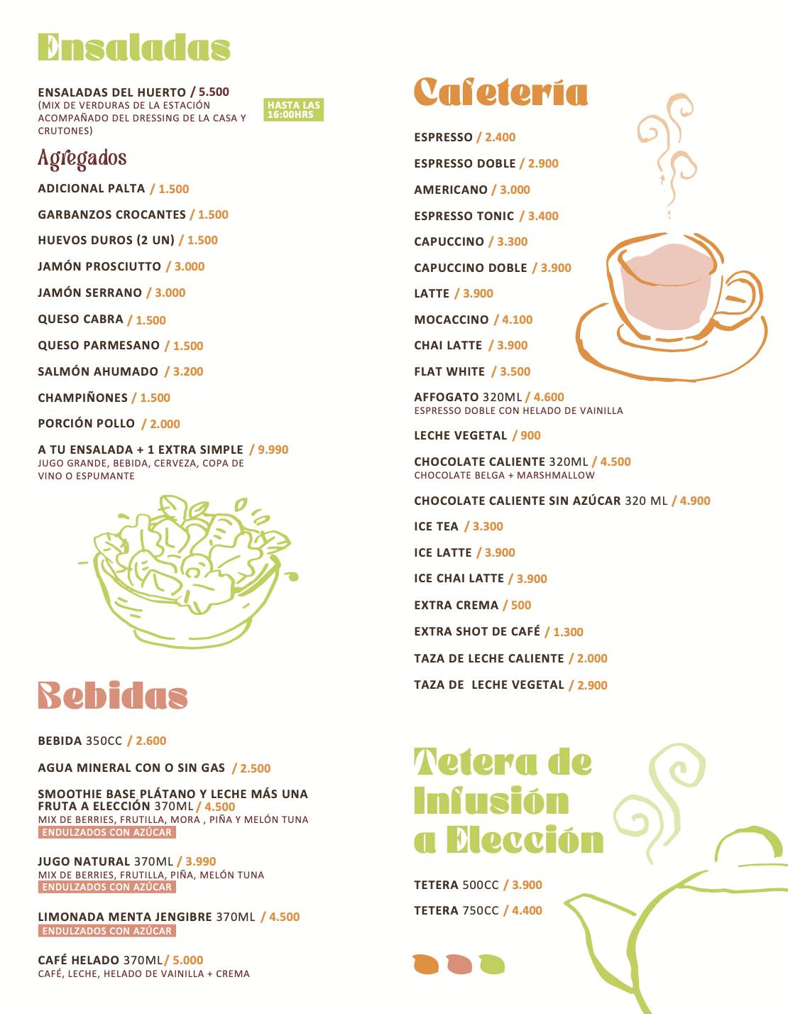 Café Color меню