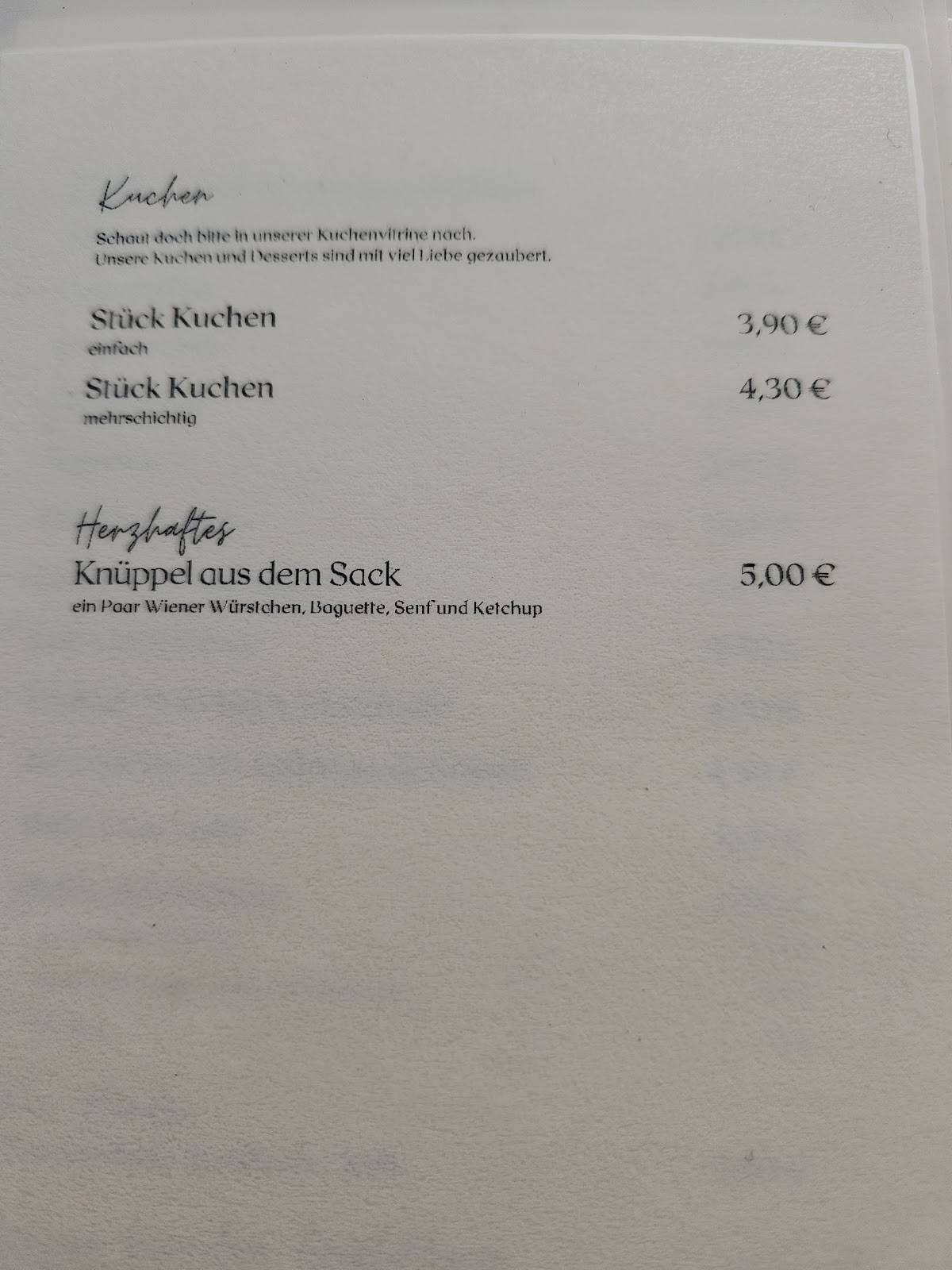 Café Märchenhaft меню