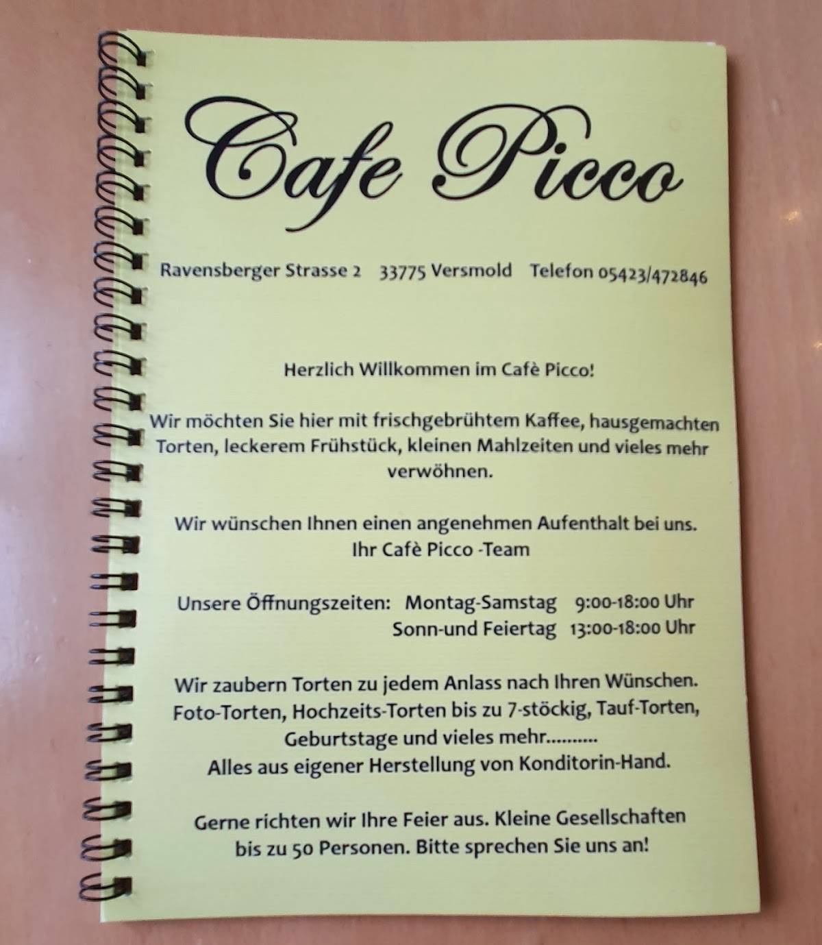 Café Picco меню