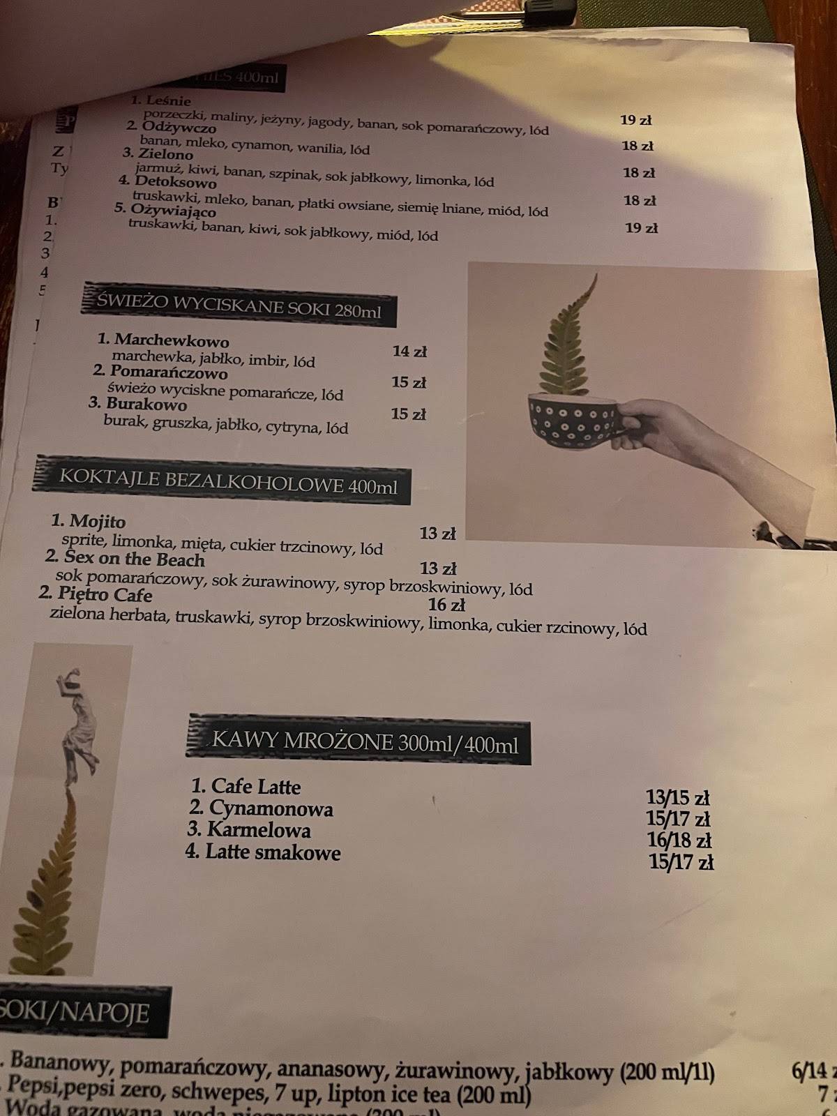 Piętro Cafe меню