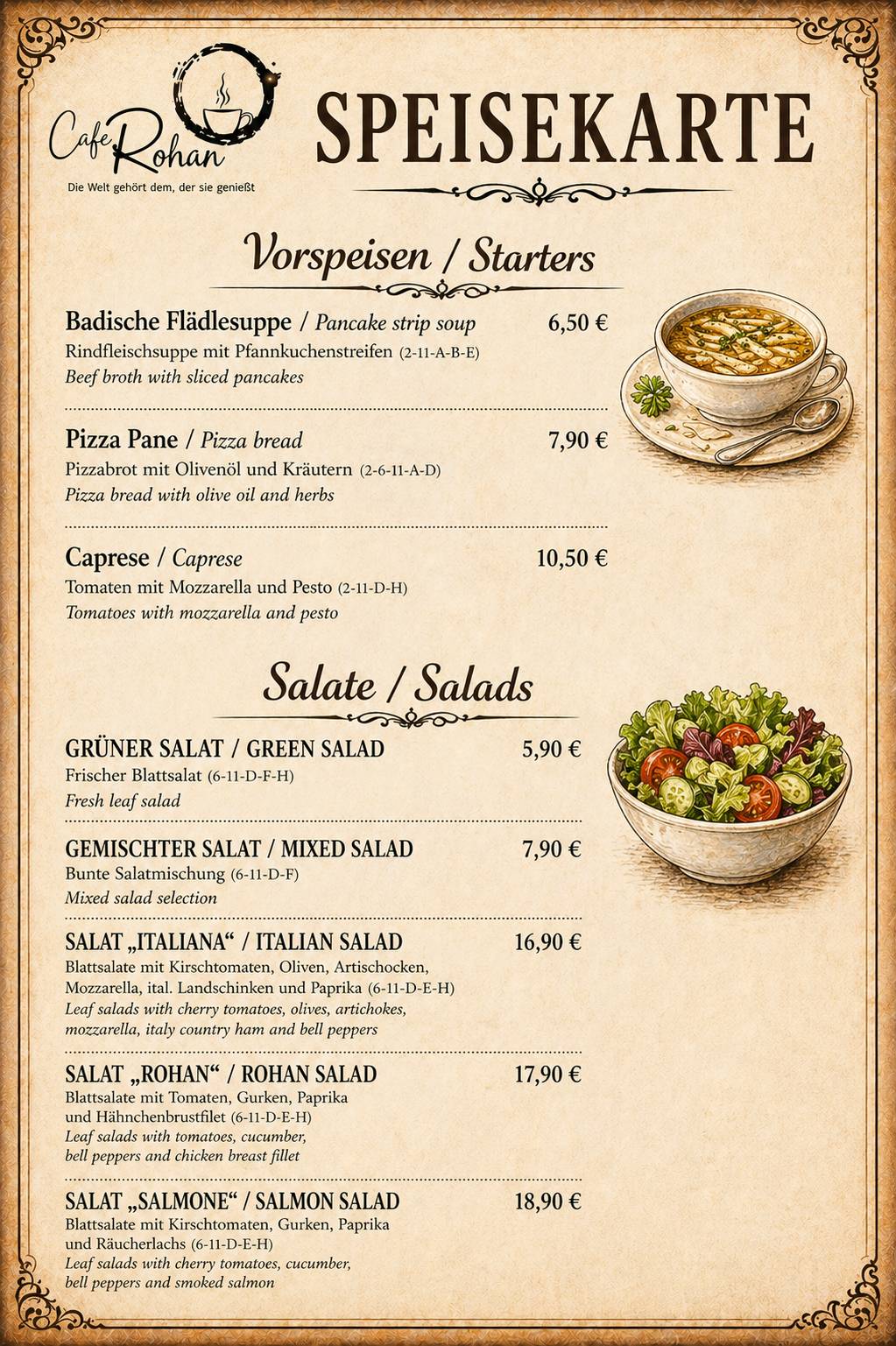 Restaurant & Cafe Rohan меню