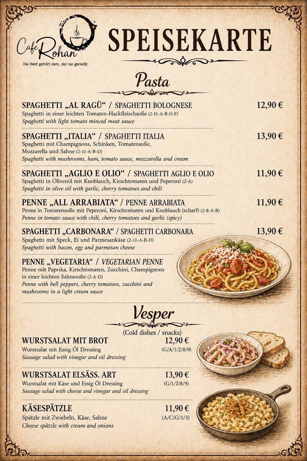 Restaurant & Cafe Rohan меню