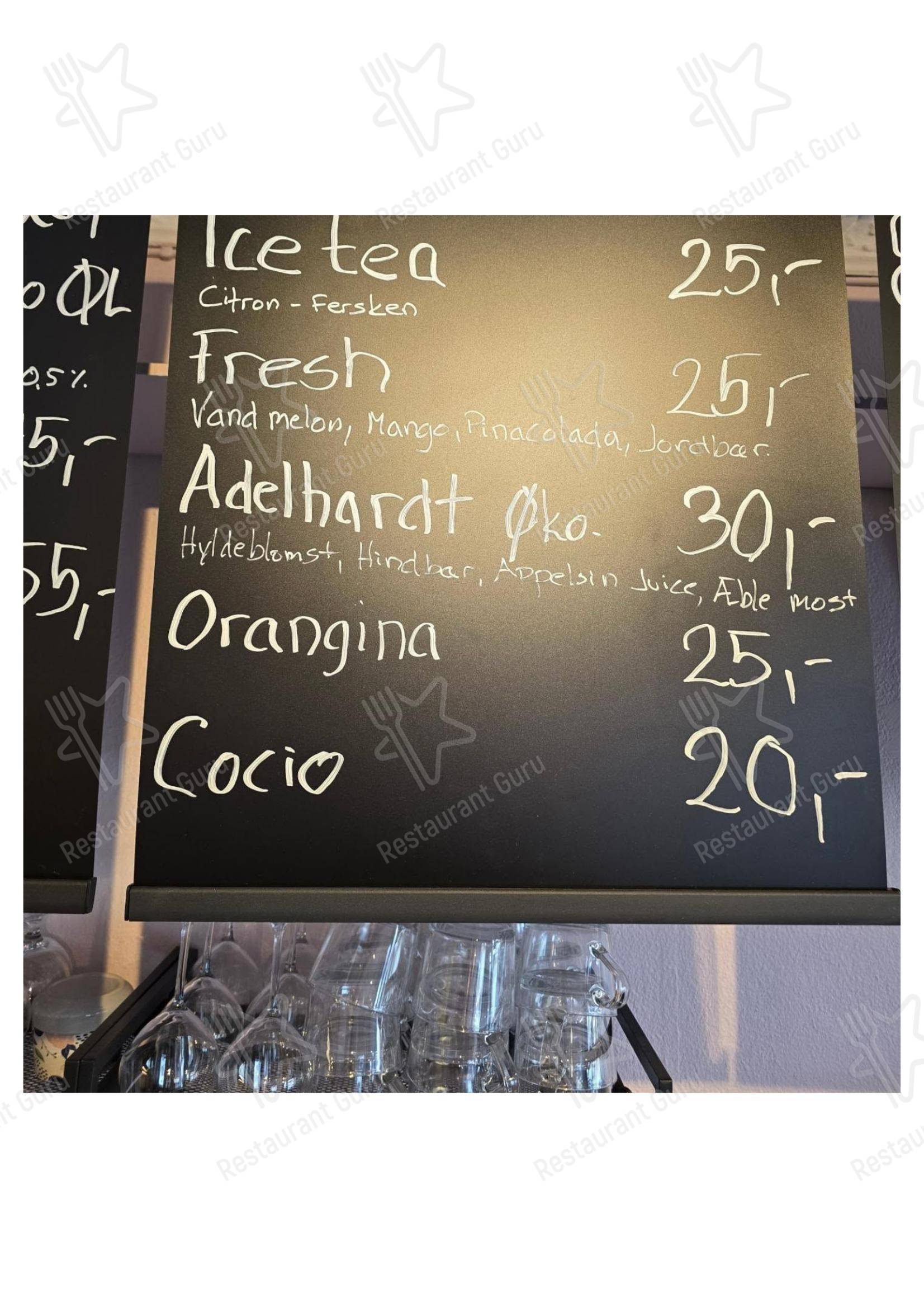 Основное меню кафе Café Rosa