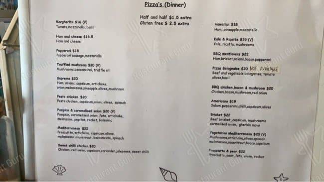 Singleton Beach Cafe меню