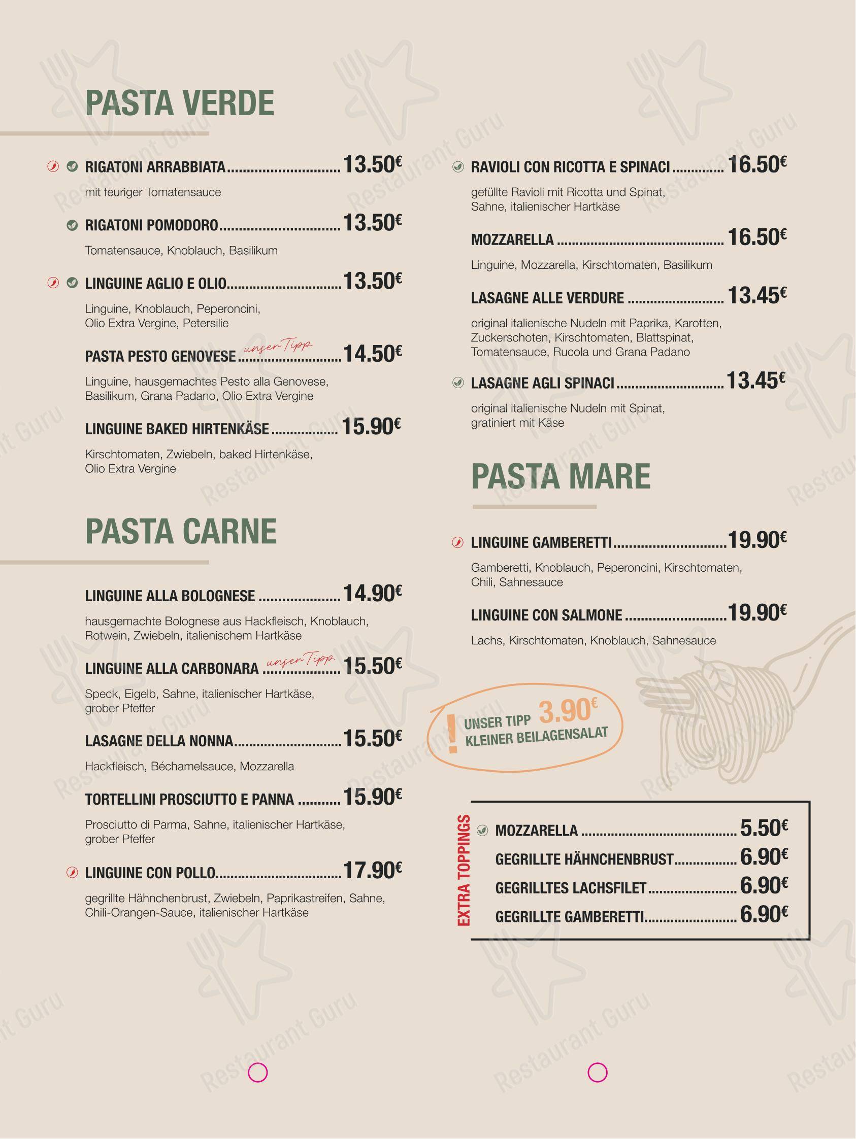 Меню кафе Café Spesso