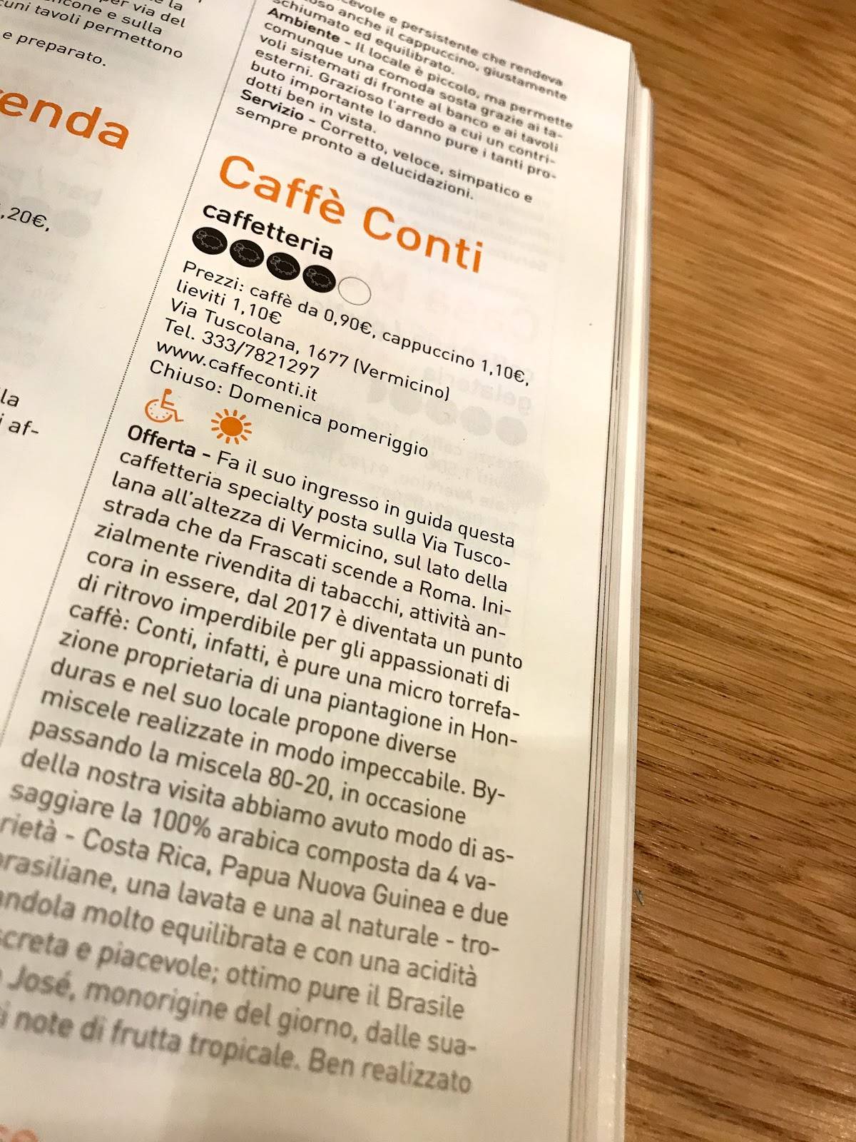 Caffè Conti меню
