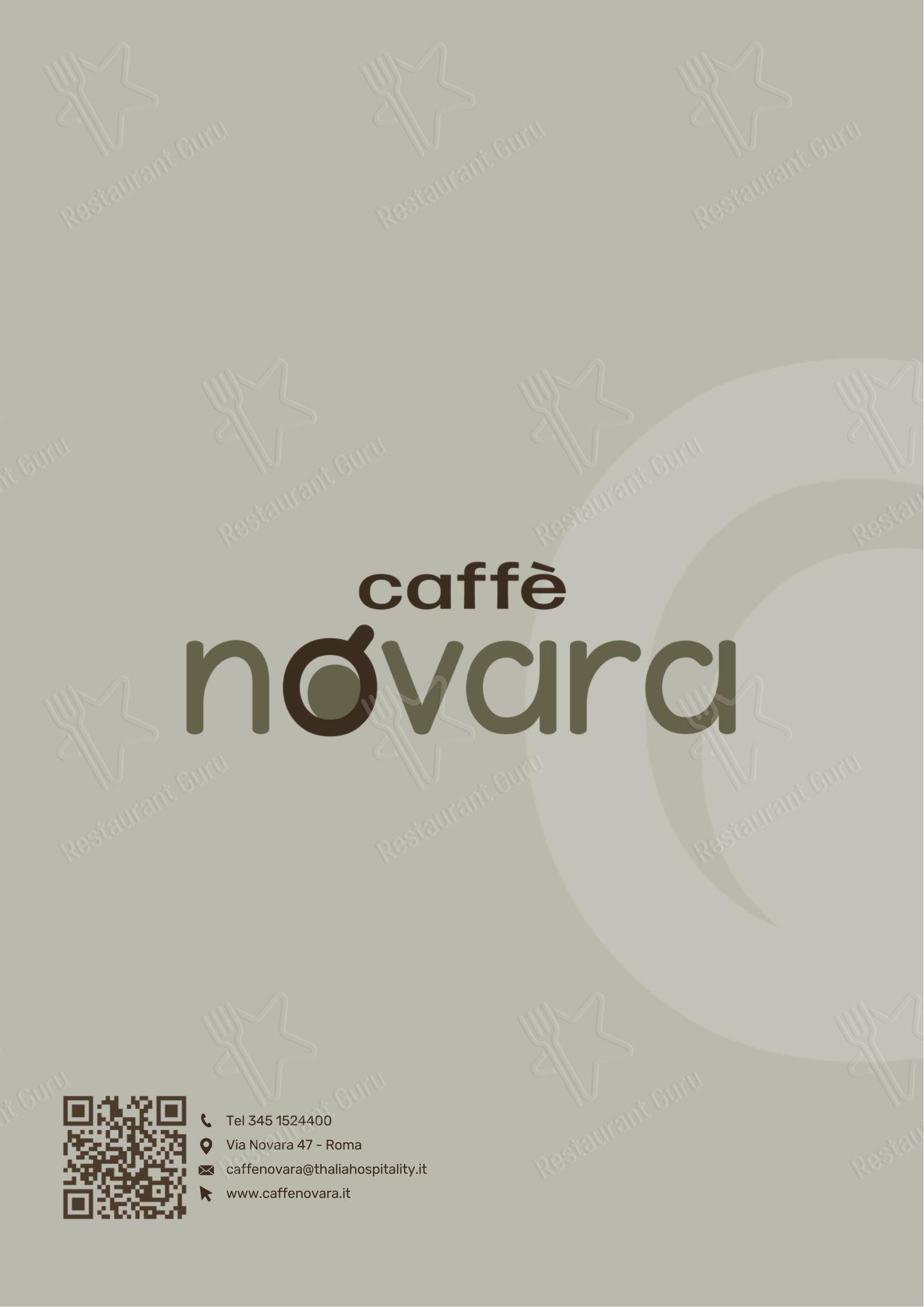 Меню паба и бара Caffè Novara в Риме