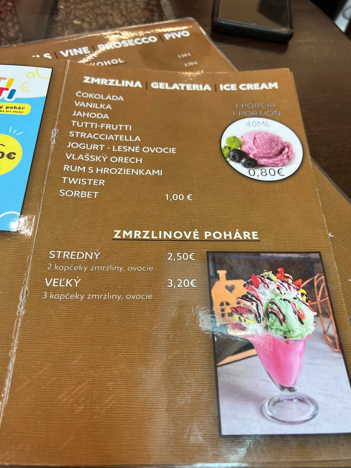 Caffé Trieste Poprad меню