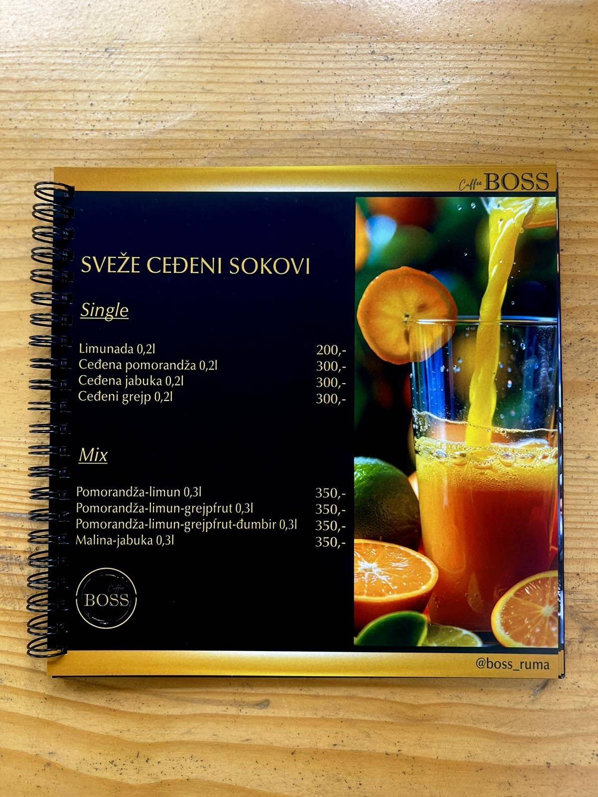 Caffee BOSS меню