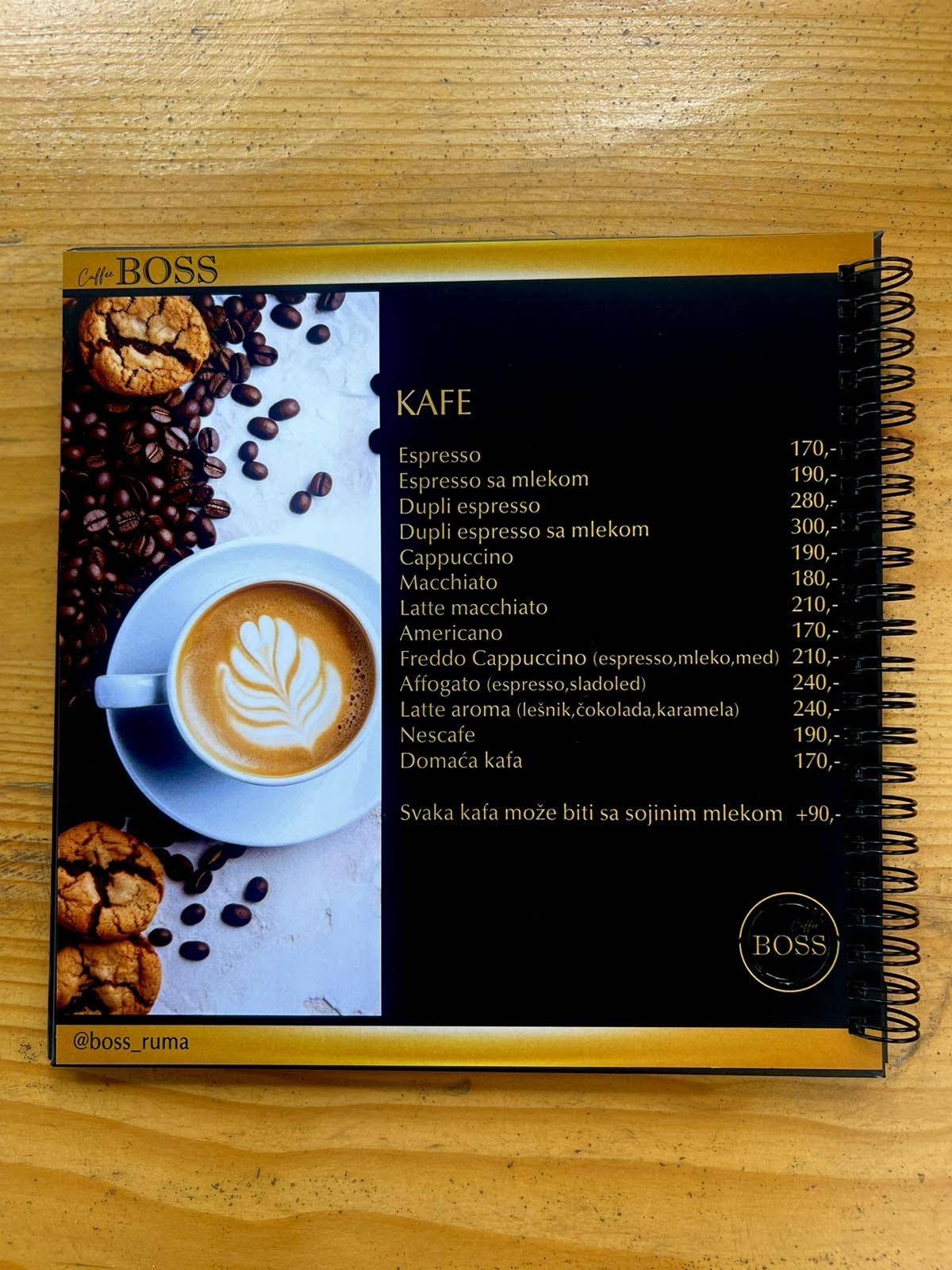 Caffee BOSS меню