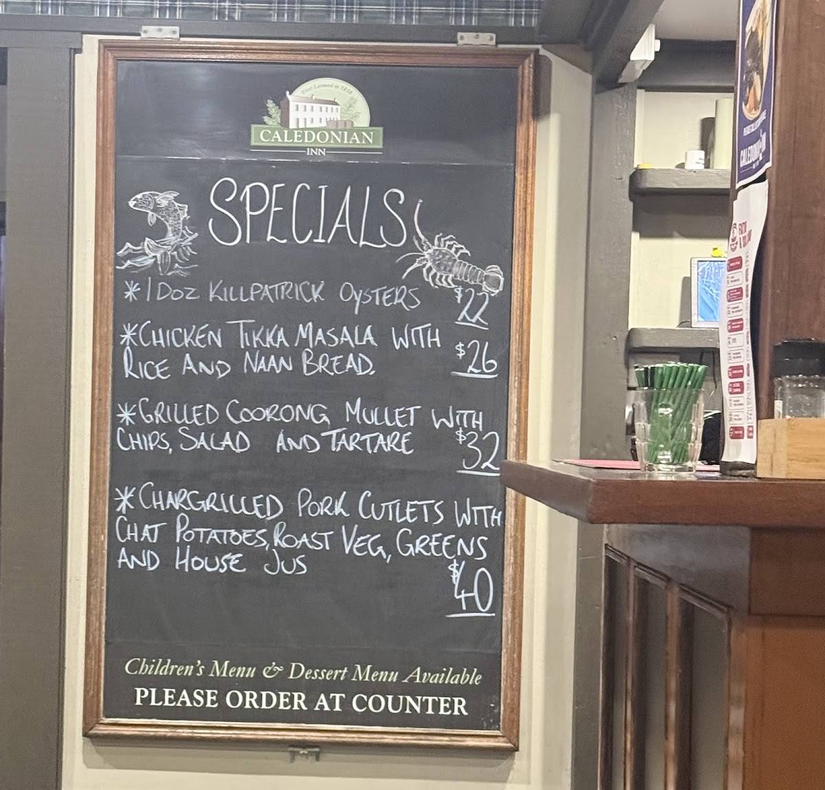 Caledonian Inn меню