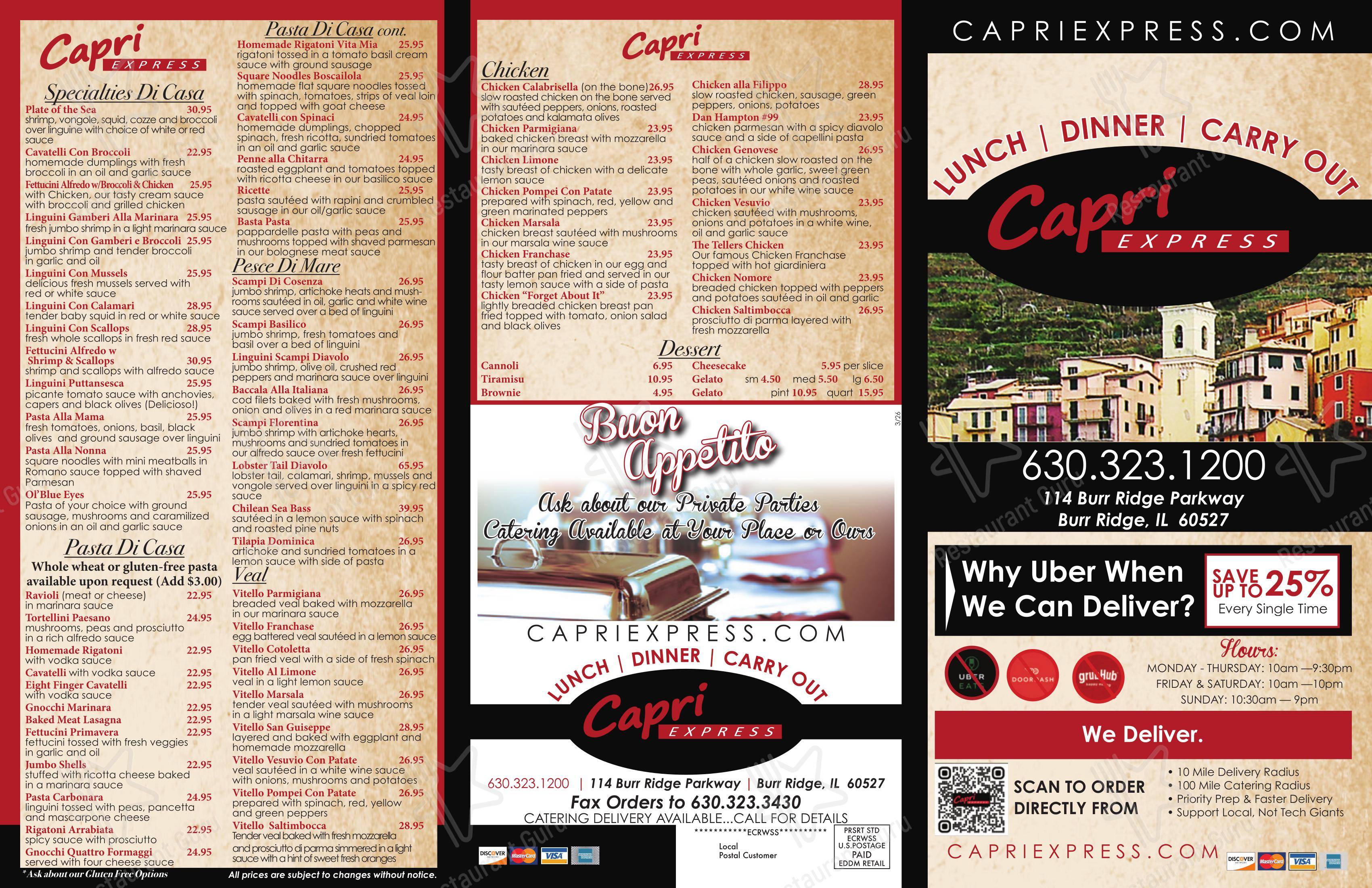 Детское пиццерии Capri Express - To Go & Catering в Берре Ридж