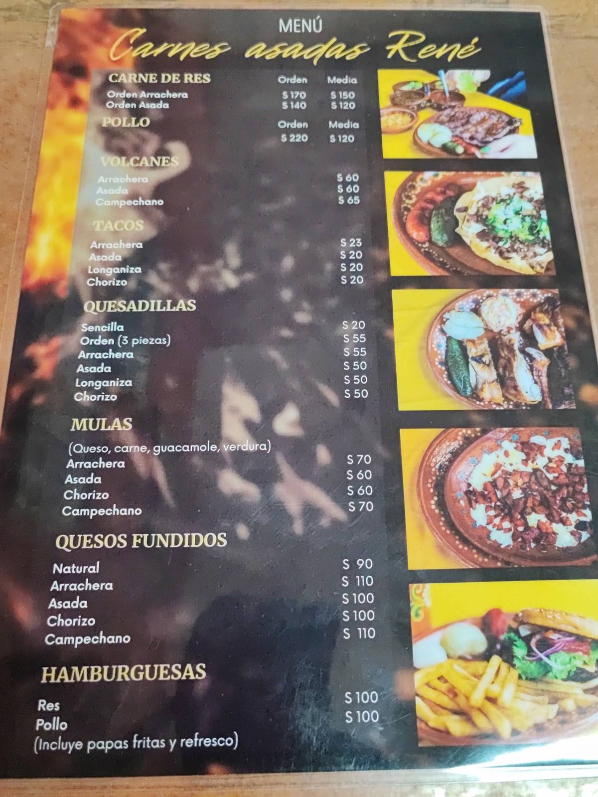 Carnes Asadas René меню
