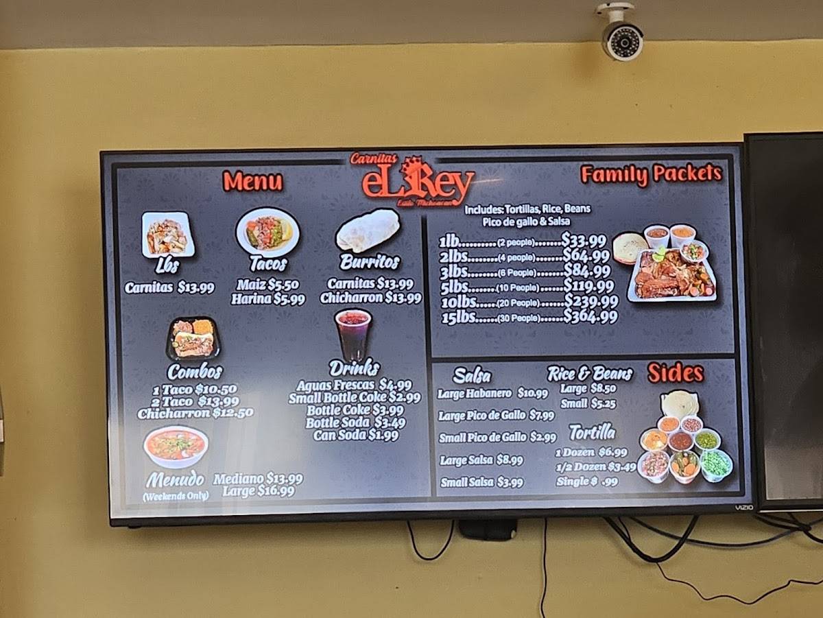 Carnitas El Rey меню