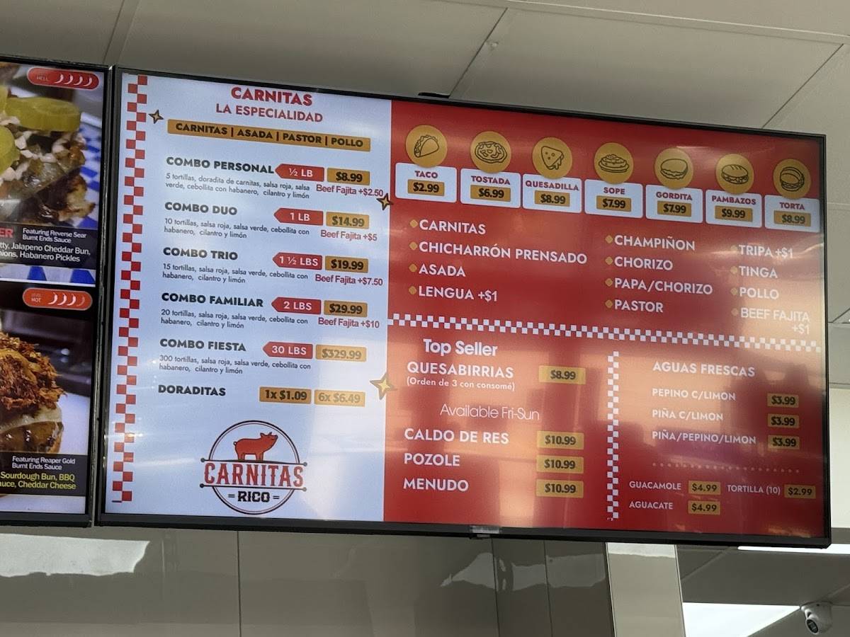 Carnitas Rico меню