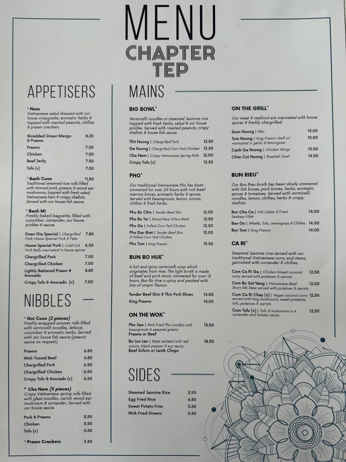 Chapter Tep меню