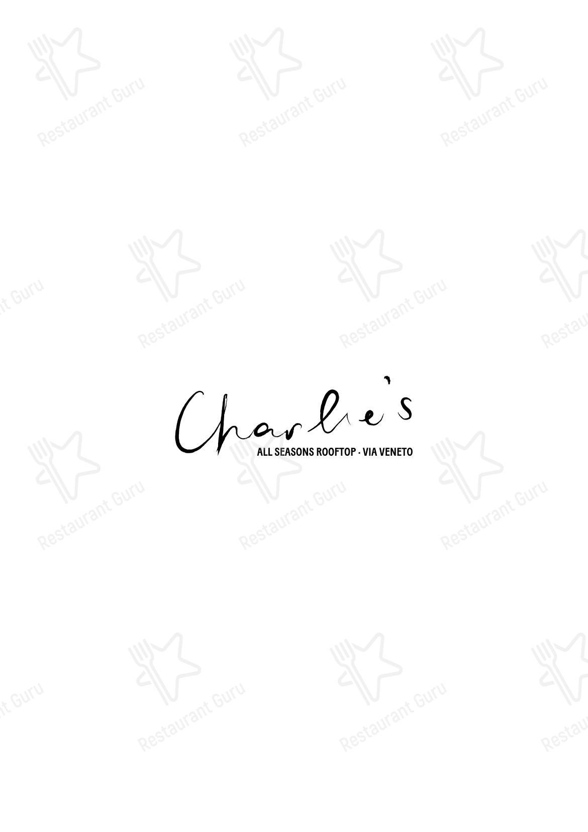 Коктейльная карта паба и бара Charlie’s Rooftop Bar