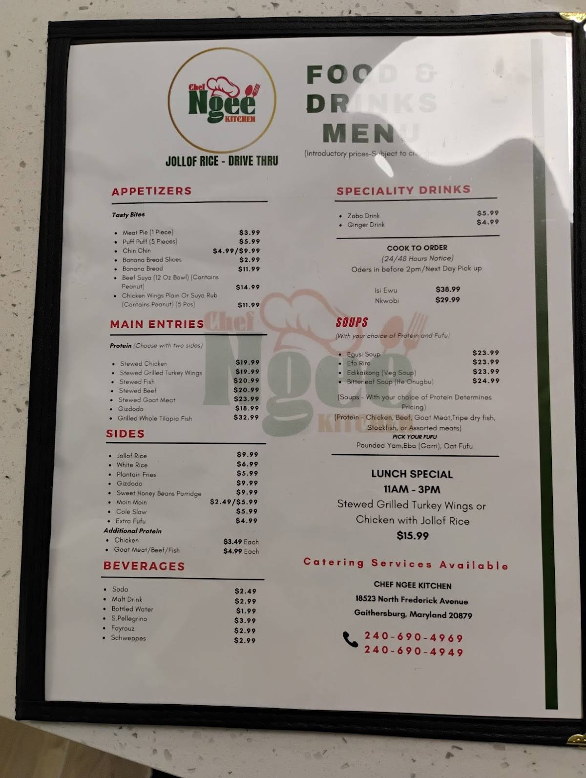 Chef Ngee Kitchen меню