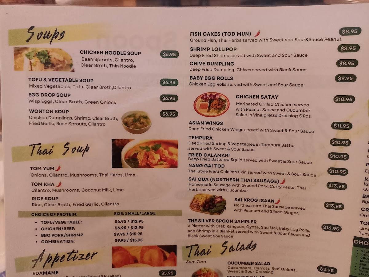 Silver Spoon Thai Restaurant меню