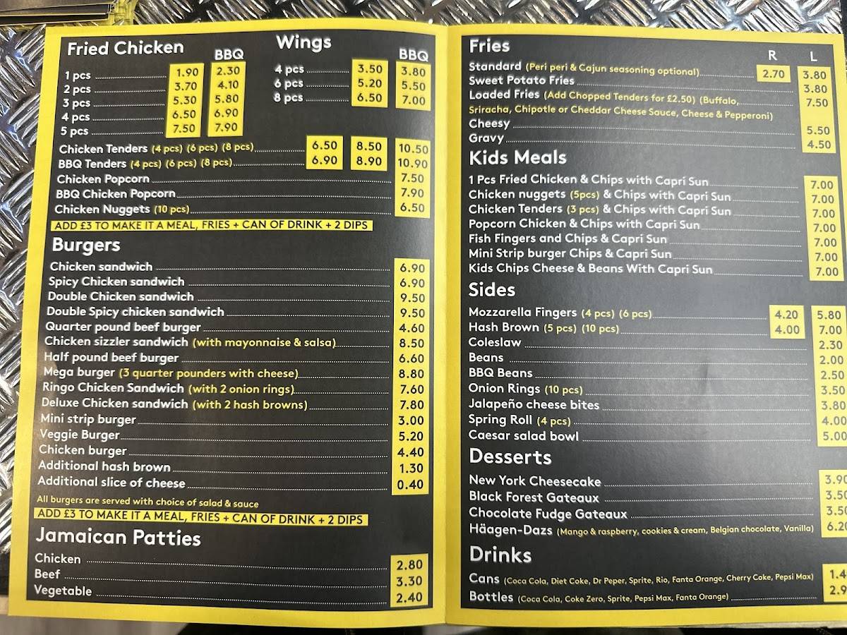CHICKEN & KEBAB STOP меню