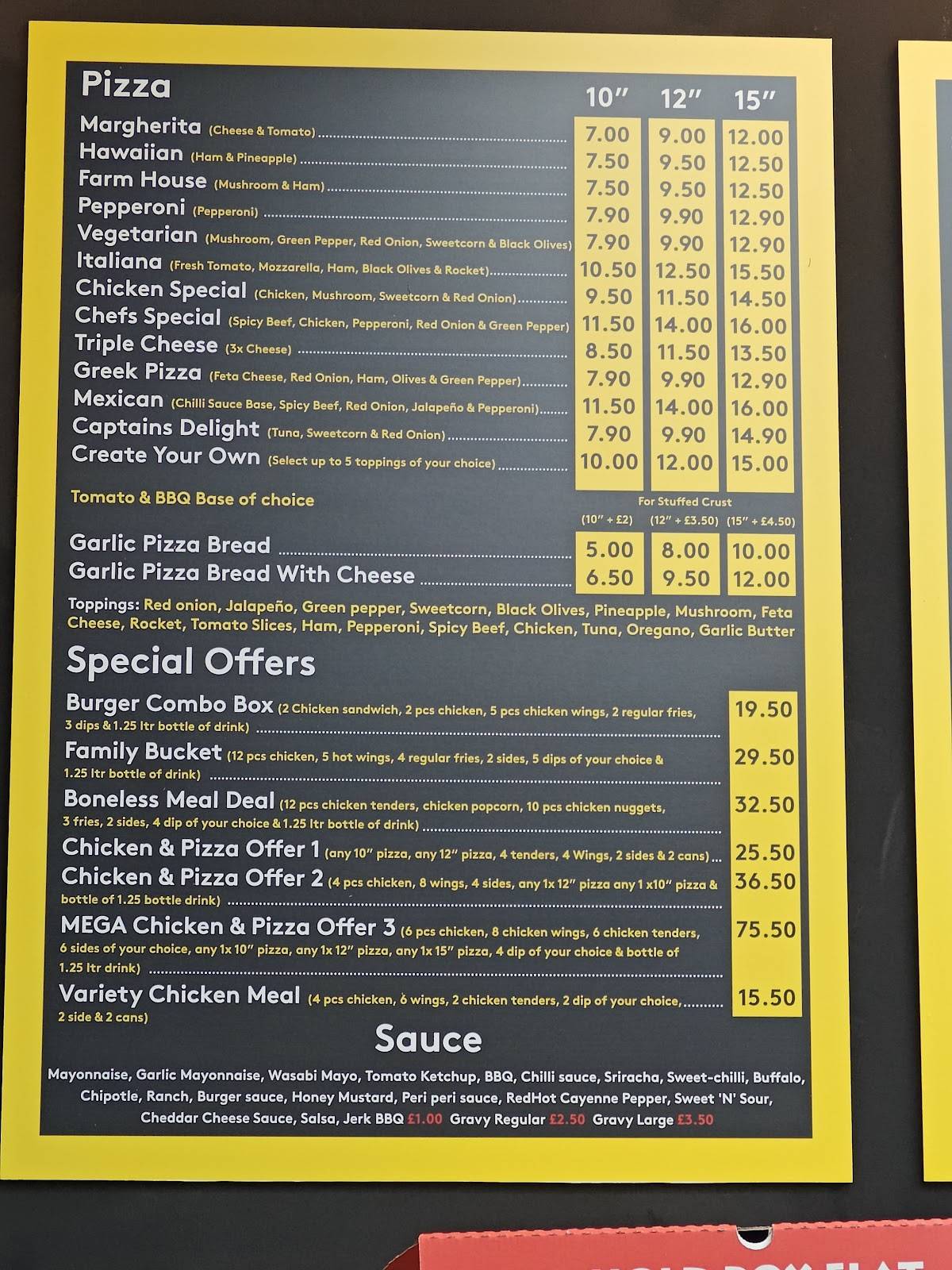 CHICKEN & KEBAB STOP меню