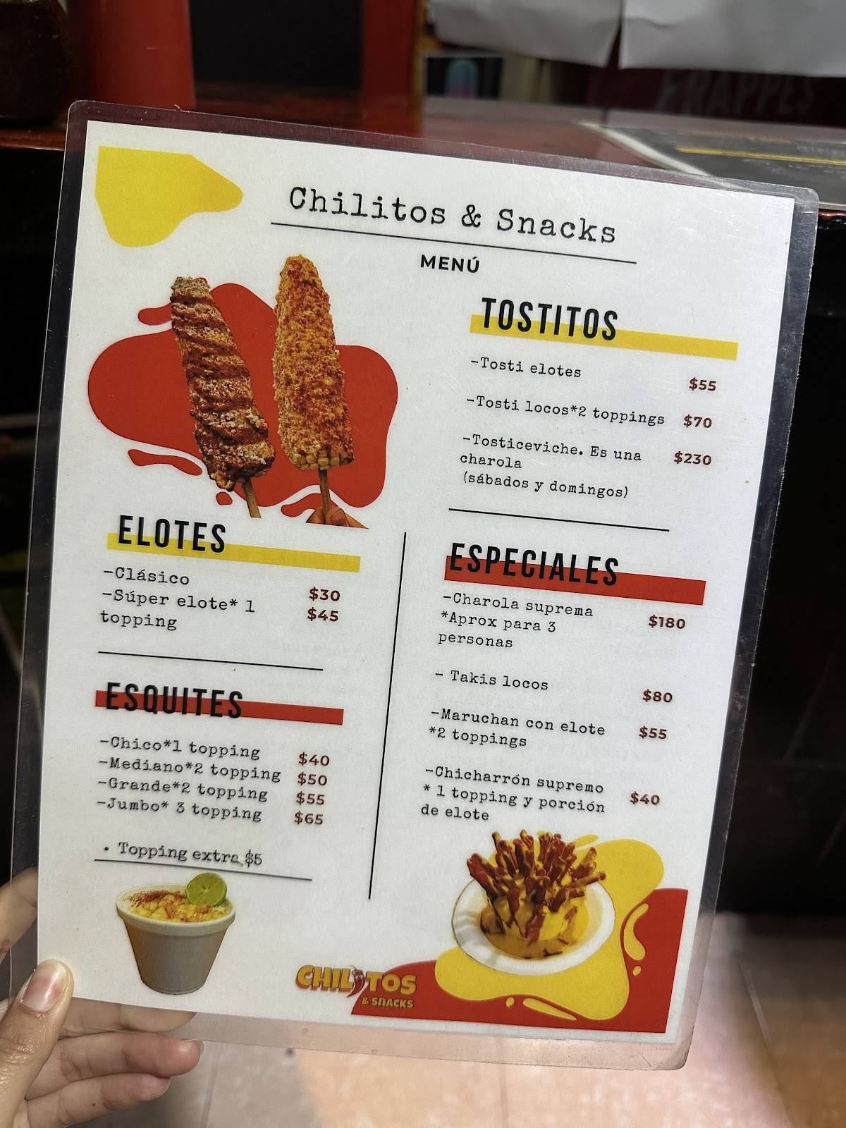 Chilitosysnacks меню