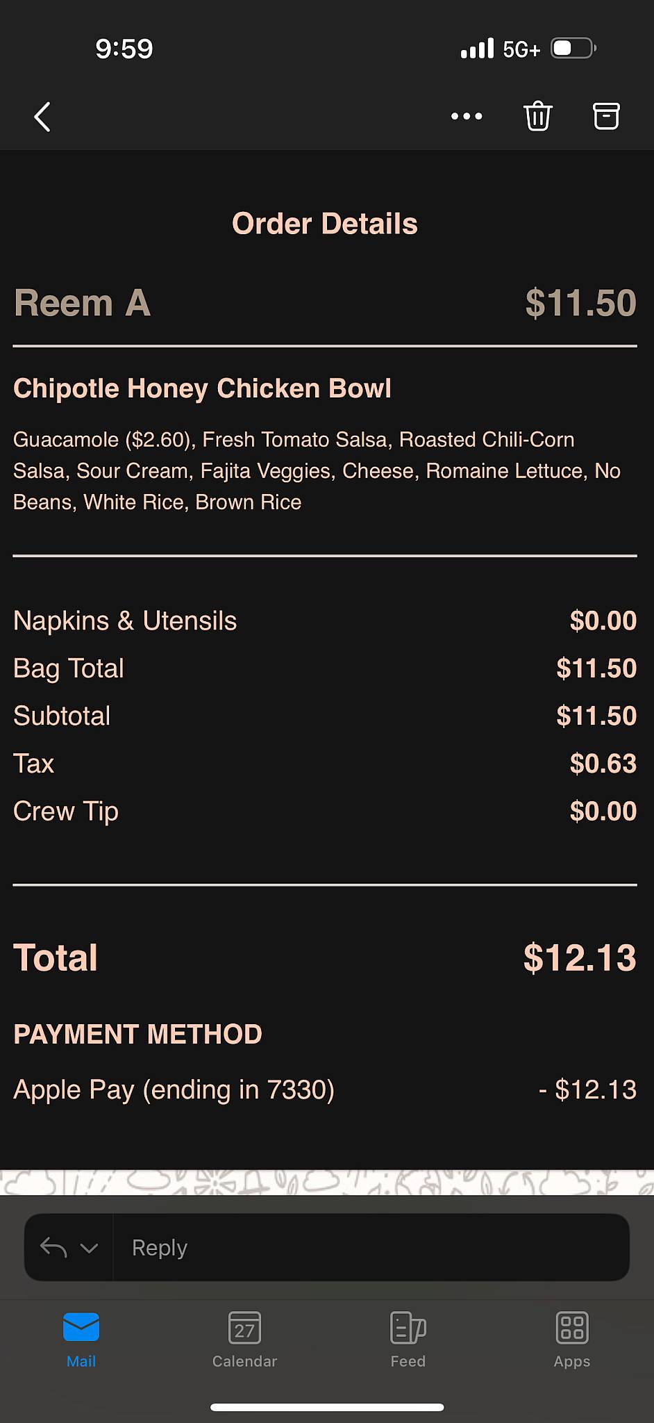 Chipotle Mexican Grill меню